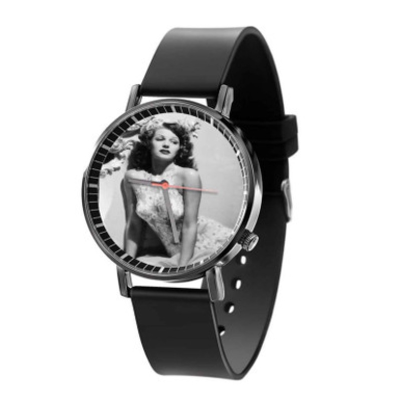 Rita Hayworth Glamour Black Quartz Watch Unisex With Premium Gift Box