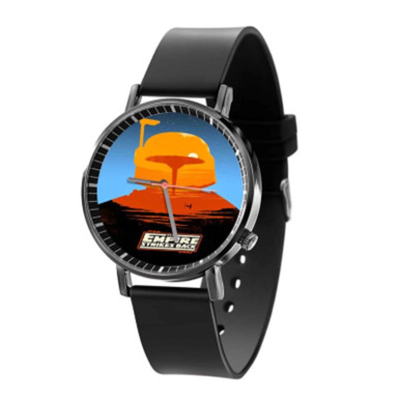 Star Wars The Empire Strikes Back Boba Fett Black Quartz Watch Unisex With Premium Gift Box