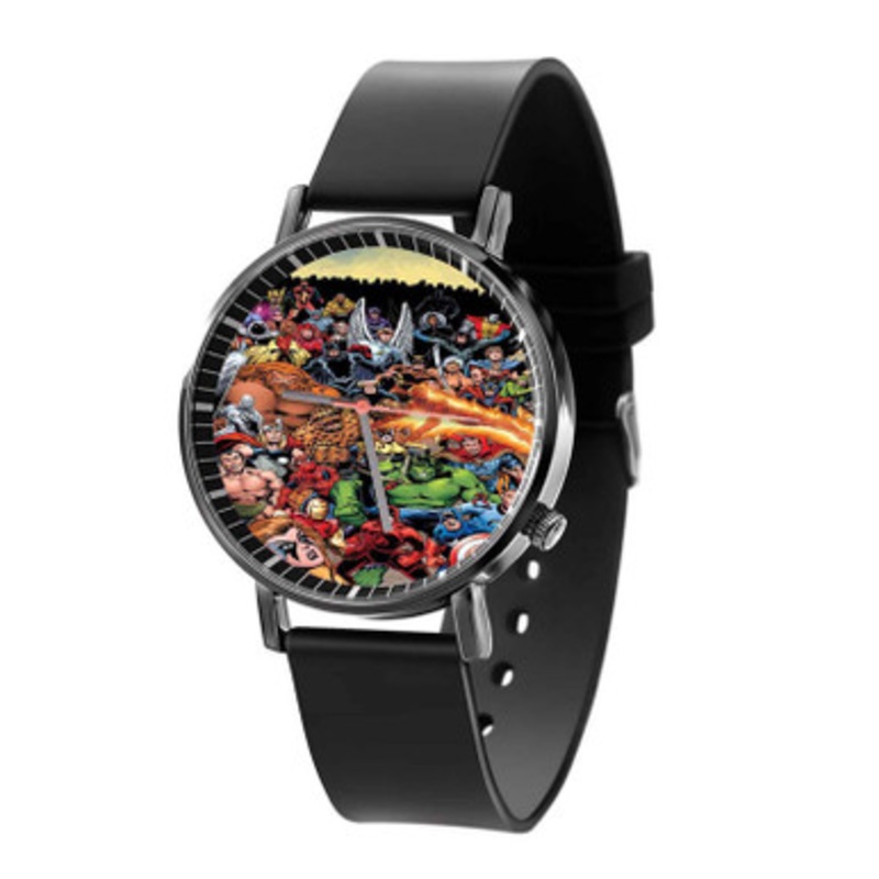 Superhero All Characters Black Quartz Watch Unisex With Premium Gift Box