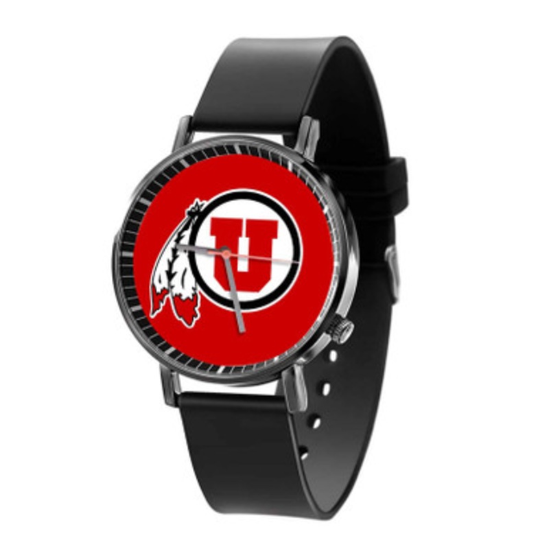Utah Utes Black Quartz Watch Unisex With Premium Gift Box