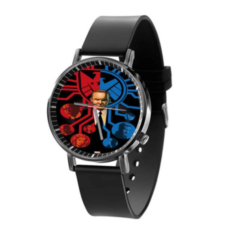 Agents of SHIELD Red Blue Black Quartz Watch Unisex With Premium Gift Box