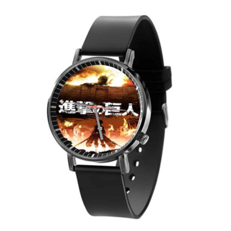 Attack On Titan Shingeki No Kyojin Black Quartz Watch Unisex With Premium Gift Box