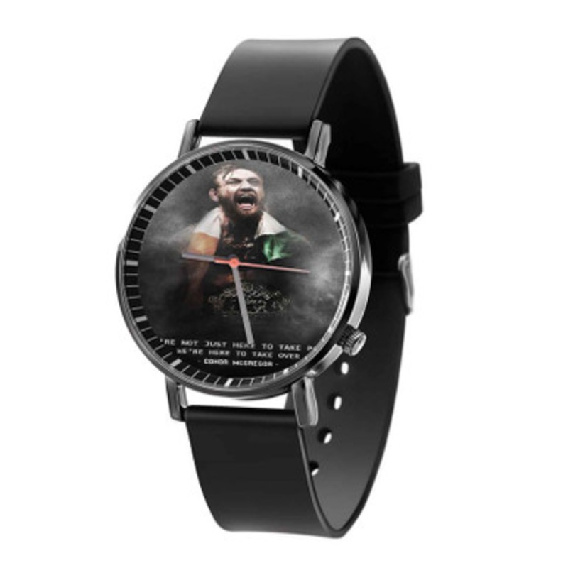 Conor Mc Gregor We re Not Just Here Quotes Black Quartz Watch Unisex With Premium Gift Box