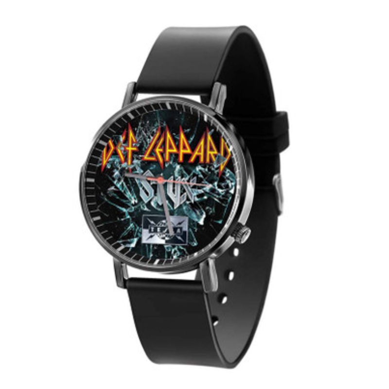 Def Leppard Broken Glass Tesla Black Quartz Watch Unisex With Premium Gift Box