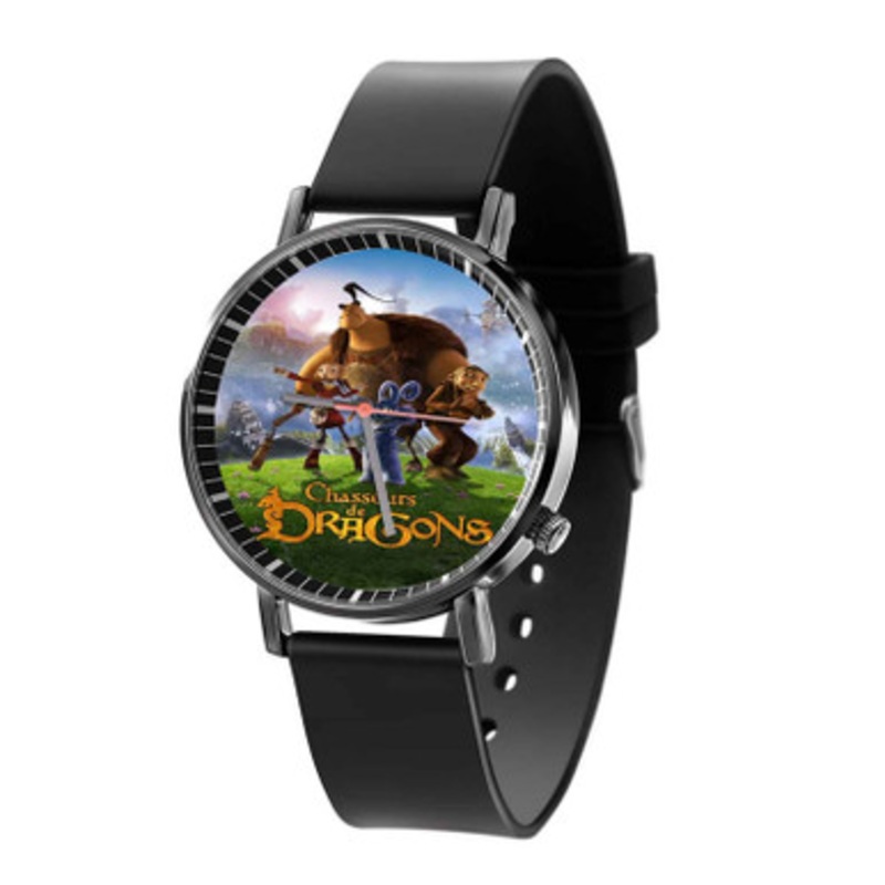 Dragon Hunters Art Black Quartz Watch Unisex With Premium Gift Box