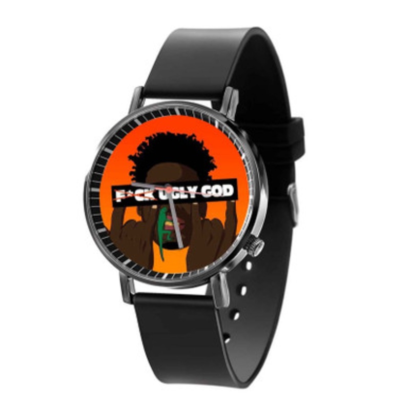 F ck Ugly God Black Quartz Watch With Premium Gift Box for Unisex