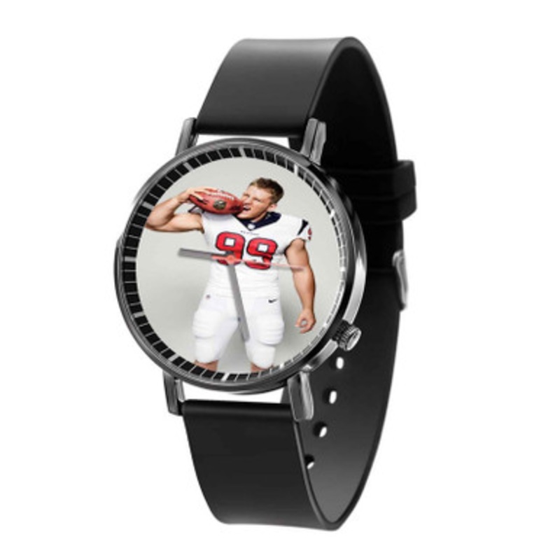 JJ Watt NFL Black Quartz Watch Unisex With Premium Gift Box