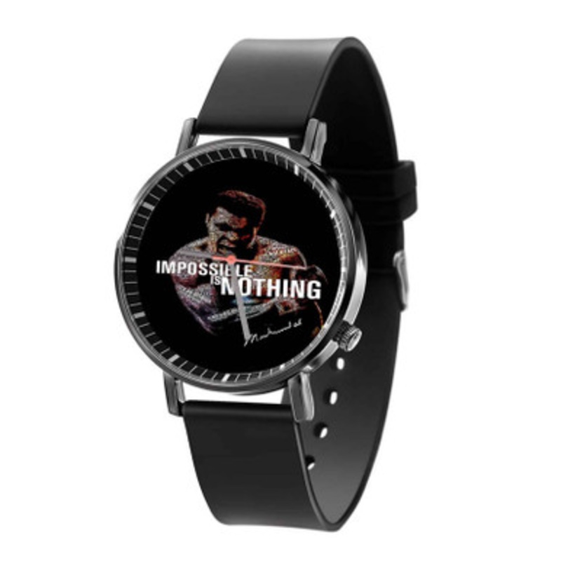 Muhammad Ali Motivational Quotes Black Quartz Watch Unisex With Premium Gift Box