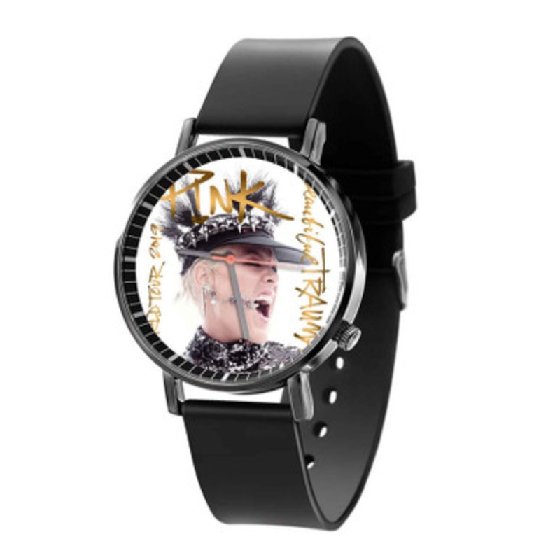 P NK Beautiful Trauma World Tour 2019 Black Quartz Watch With Premium Gift Box for Unisex