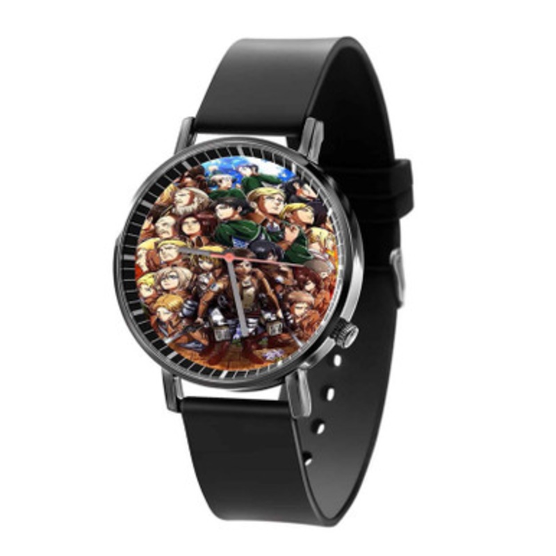 Attack on Titan Shingeki no Kyojin Characters Black Quartz Watch Unisex With Premium Gift Box