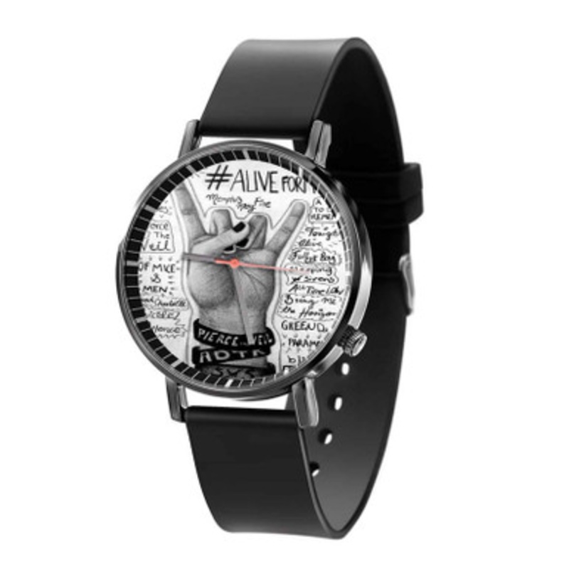 Bands Collage Black Quartz Watch Unisex With Premium Gift Box