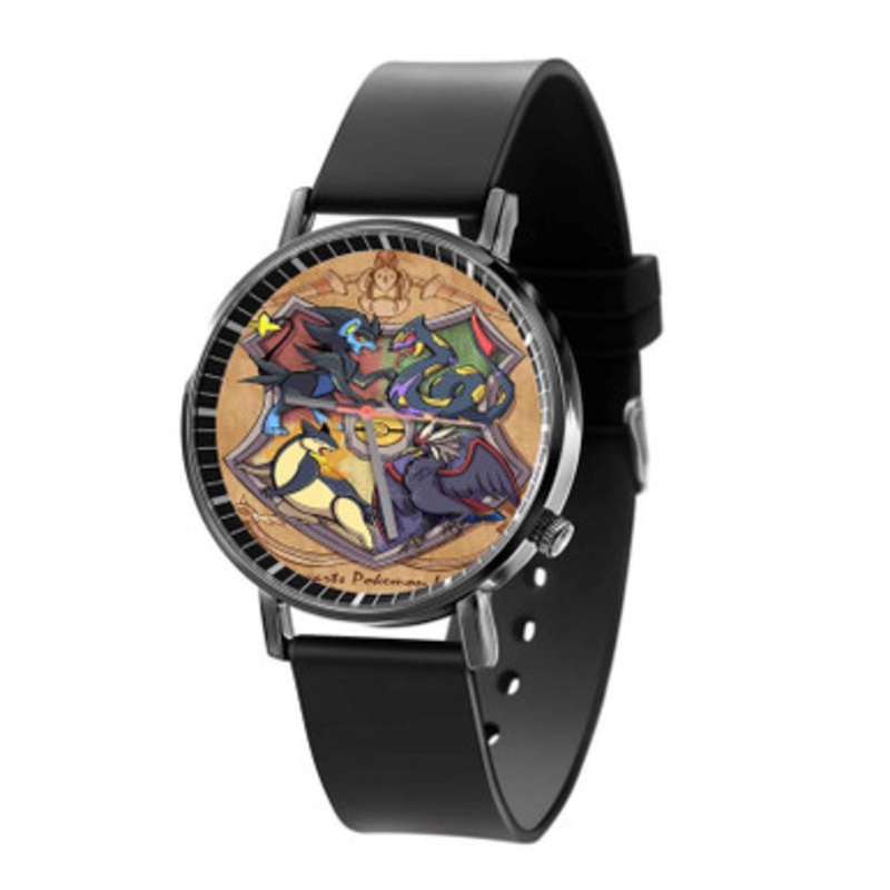 Hogwarts Pokemon League Black Quartz Watch Unisex With Premium Gift Box
