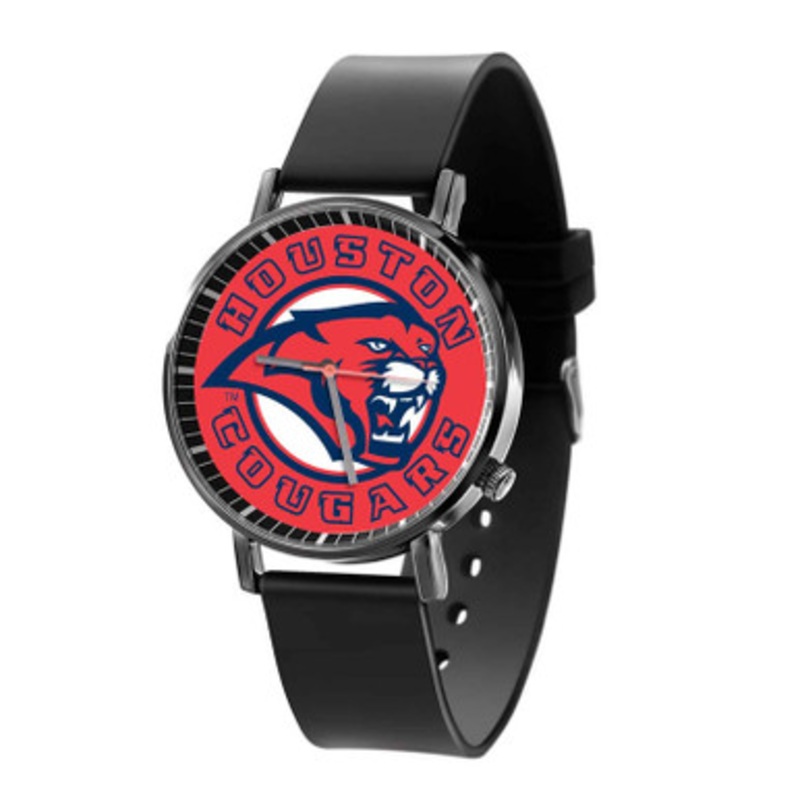 Houston Cougars Art Black Quartz Watch Unisex With Premium Gift Box