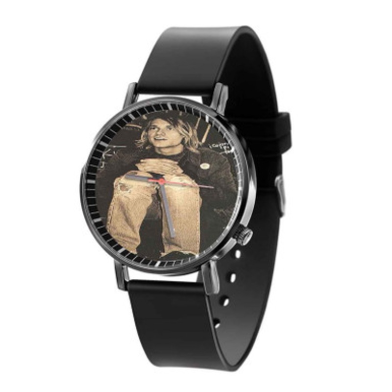 Kurt Cobain Nirvana Prints Black Quartz Watch Unisex With Premium Gift Box