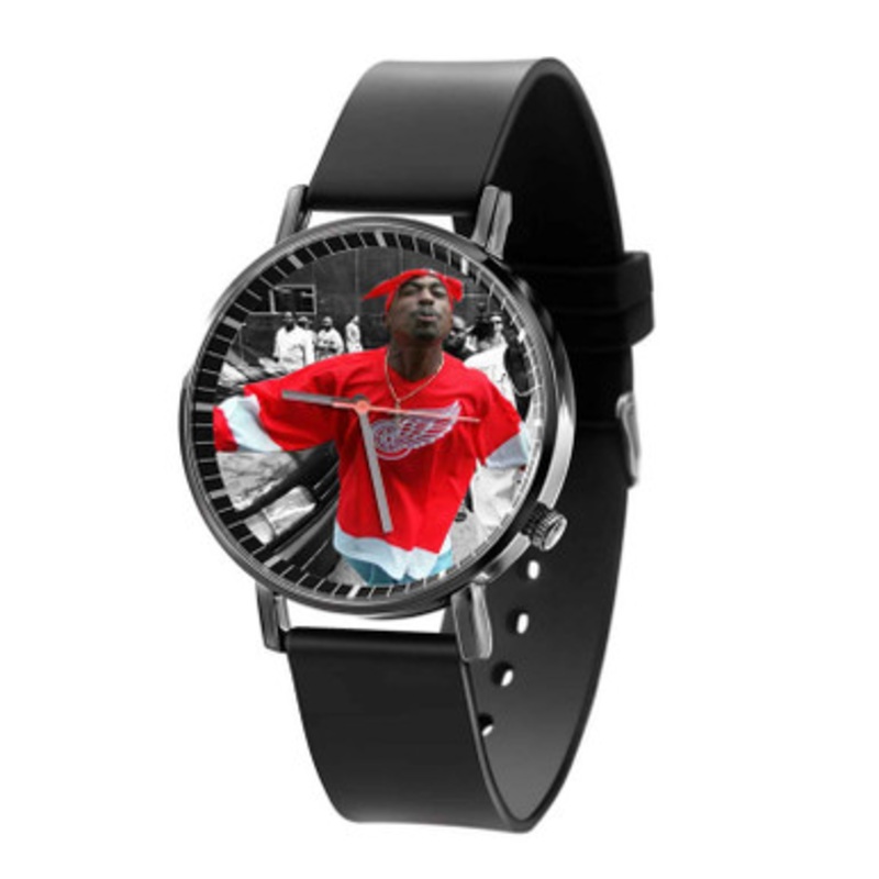 Tupac Shakur Red Wings T shirt Mens 2pac tee Unisex Quartz Watch With Premium Gift Box