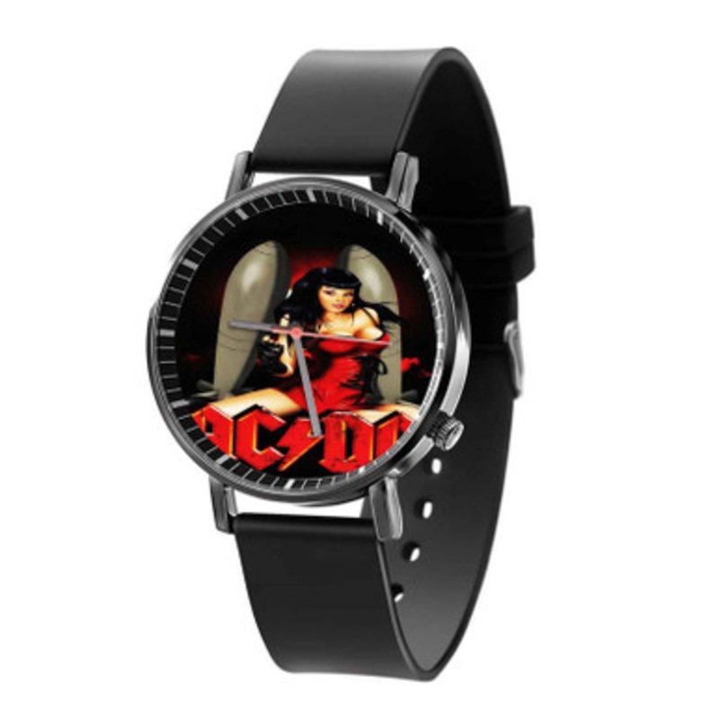 ACDC Beautiful Girl Great Unisex Black Quartz Watch With Premium Gift Box