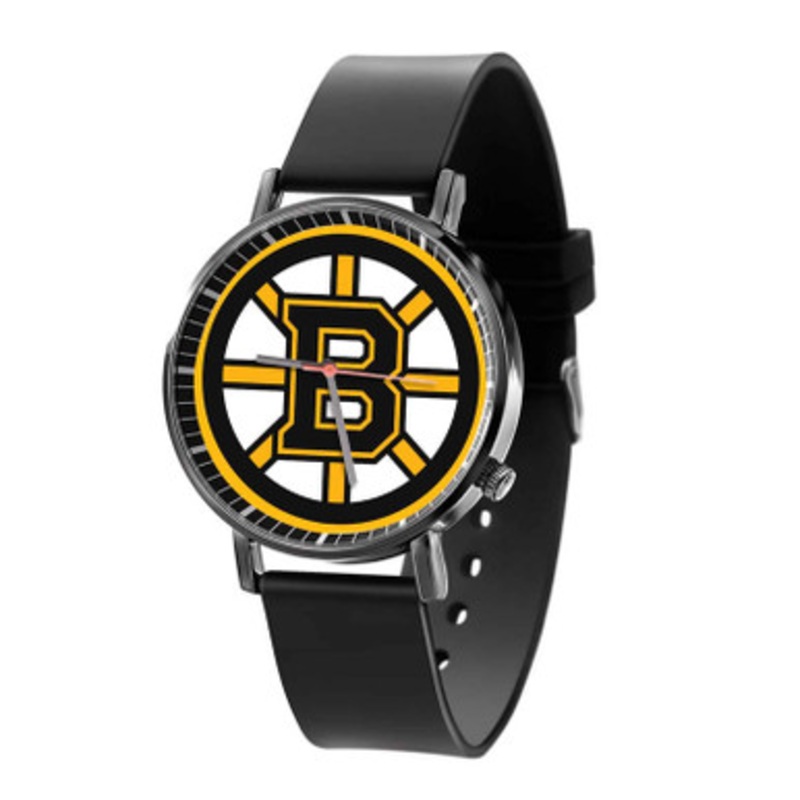 Boston Bruins NHL Art Black Quartz Watch Unisex With Premium Gift Box