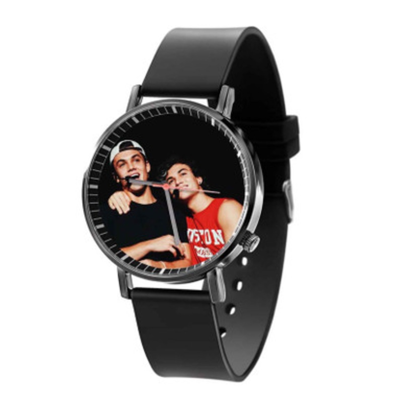 Dolan Twins Art Black Quartz Watch Unisex With Premium Gift Box
