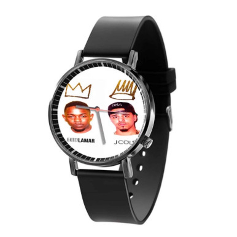 Kendrick Lamar and J Cole Art Black Quartz Watch Unisex With Premium Gift Box
