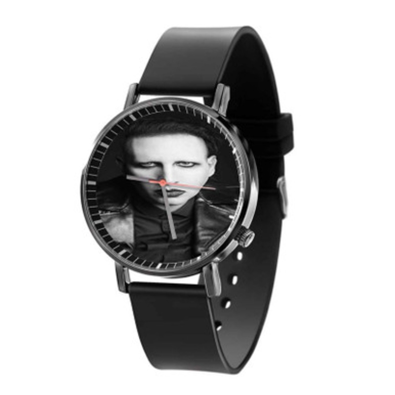 Marilyn Manson Art Black Quartz Watch Unisex With Premium Gift Box