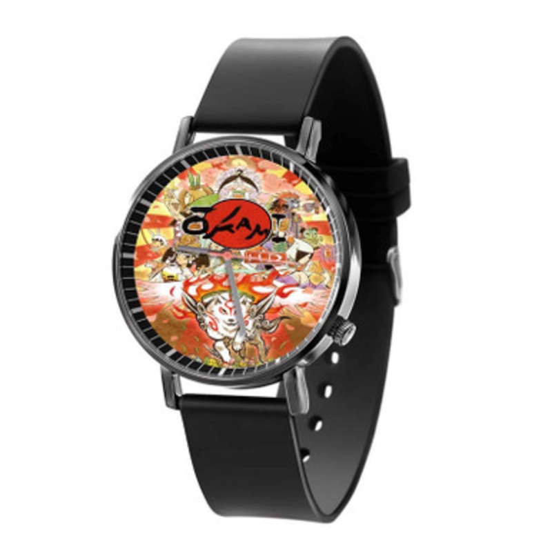 Okami Black Quartz Watch Unisex With Premium Gift Box