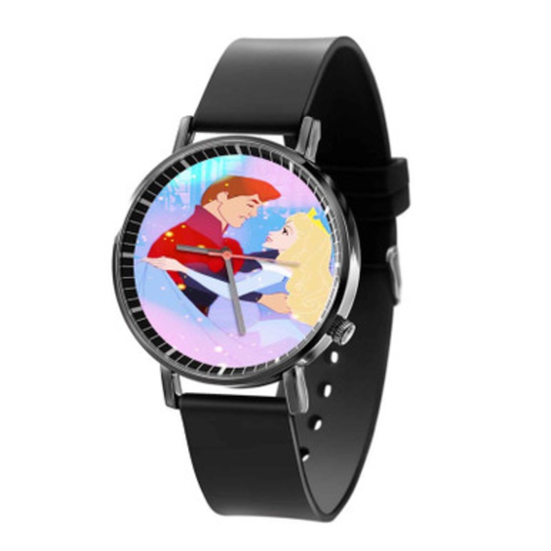 Princess Aurora and Philip Black Quartz Watch Unisex With Premium Gift Box