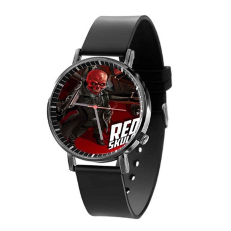 Red Skull Marvel Unisex Black Quartz Watch With Premium Gift Box