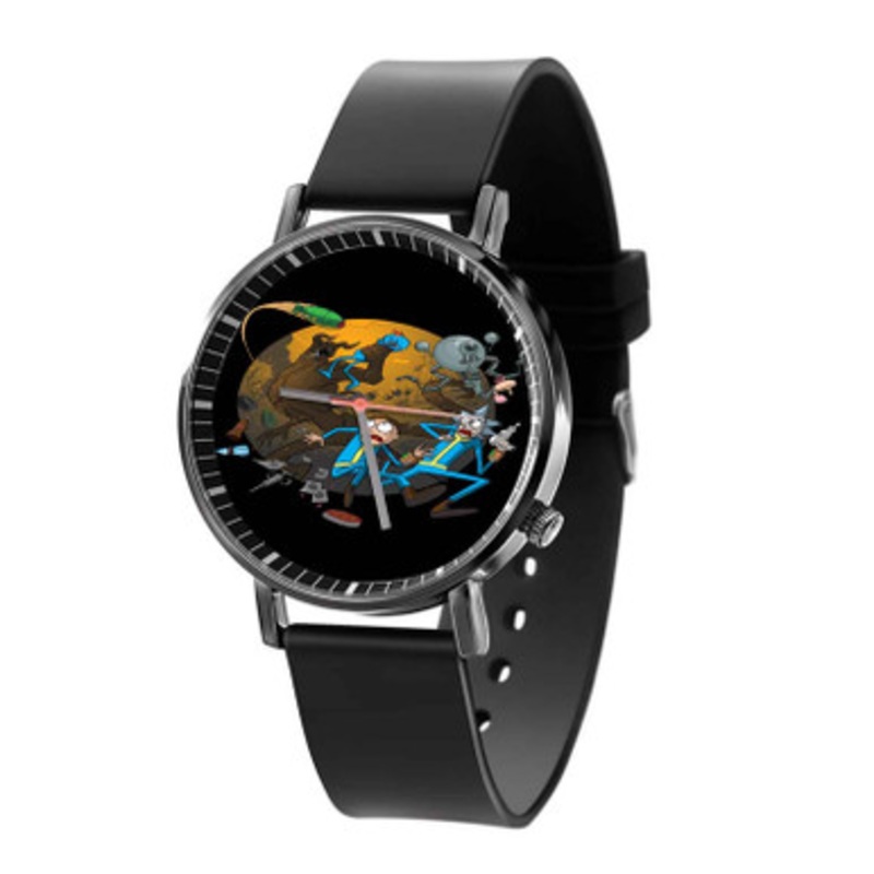 Rick and Morty Meet Fallout 4 Unisex Black Quartz Watch With Premium Gift Box