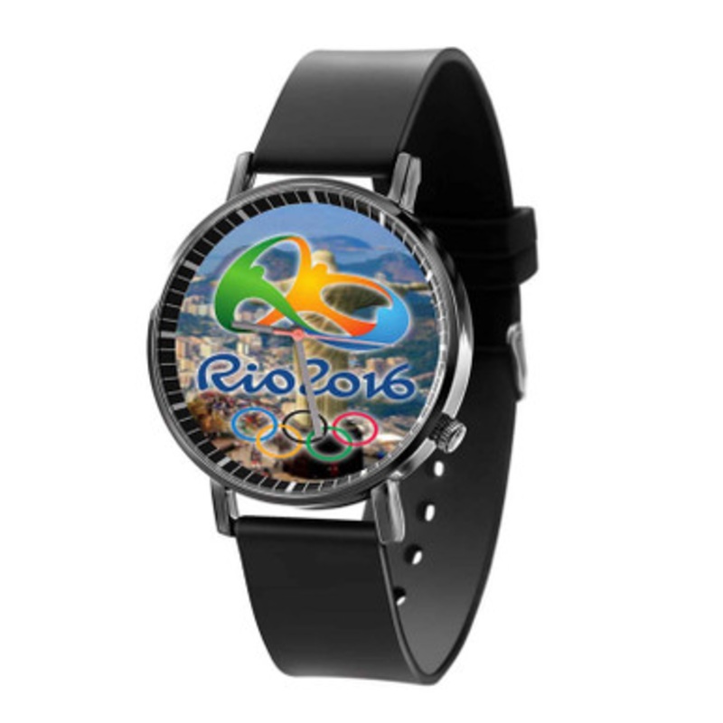 Rio De Janeiro Olympics Unisex Black Quartz Watch With Premium Gift Box