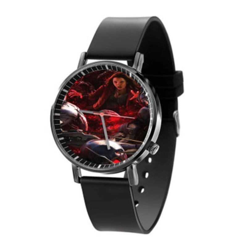 Scarlet Witch The Avengers Age of Ultron Black Quartz Watch Unisex With Premium Gift Box