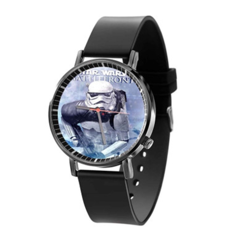 Star Wars Battlefront Stormtrooper Black Quartz Watch Unisex With Premium Gift Box