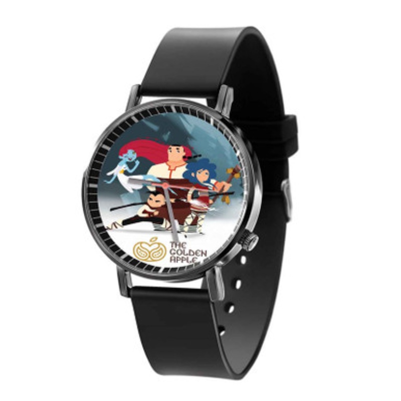 The Golden Apple Black Quartz Watch With Premium Gift Box for Unisex