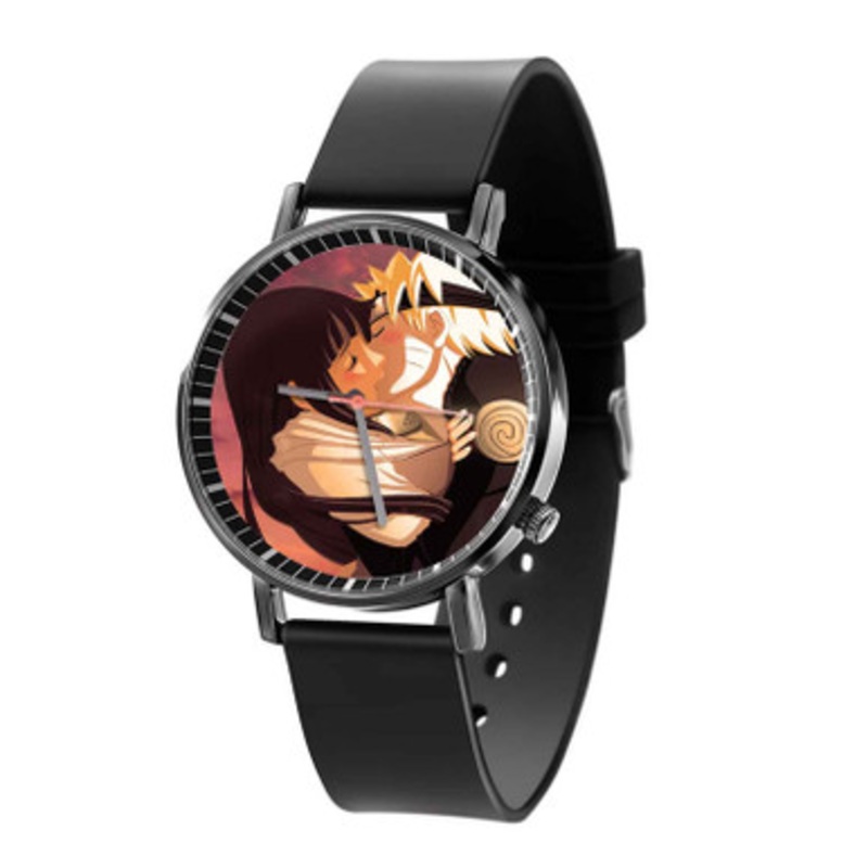 Uzumaki Naruto and Hinata Hyuga Kiss Unisex Black Quartz Watch With Premium Gift Box