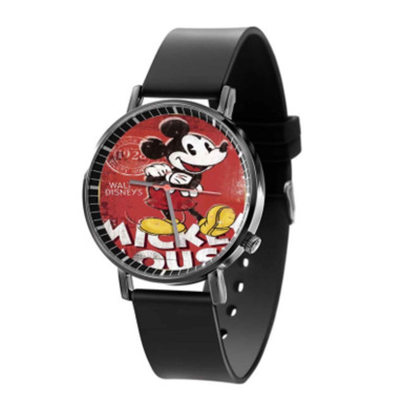 Walt Disney Mickey Mouse Black Quartz Watch Unisex With Premium Gift Box