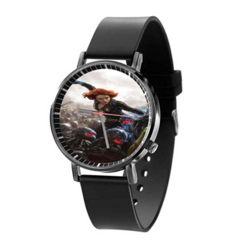 Black Widow Avengers Age of Ultron Black Quartz Watch Unisex With Premium Gift Box