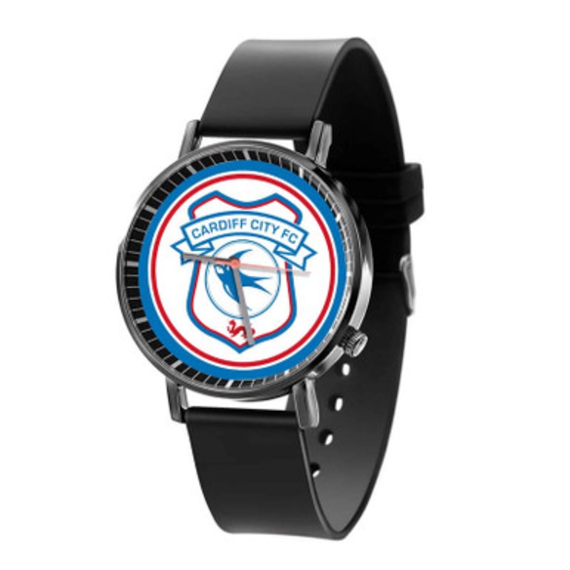 Cardiff City FC Black Quartz Watch Unisex With Premium Gift Box