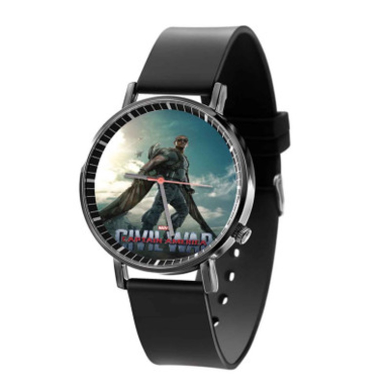 Falcon Captain America Civil War Print Black Quartz Watch Unisex With Premium Gift Box