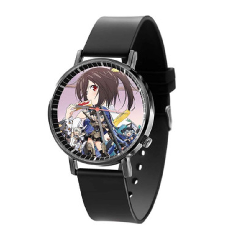 Frame Arms Girl Black Quartz Watch Unisex With Premium Gift Box