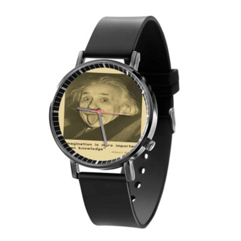 Imagination Albert Einstein Quotes Black Quartz Watch Unisex With Premium Gift Box