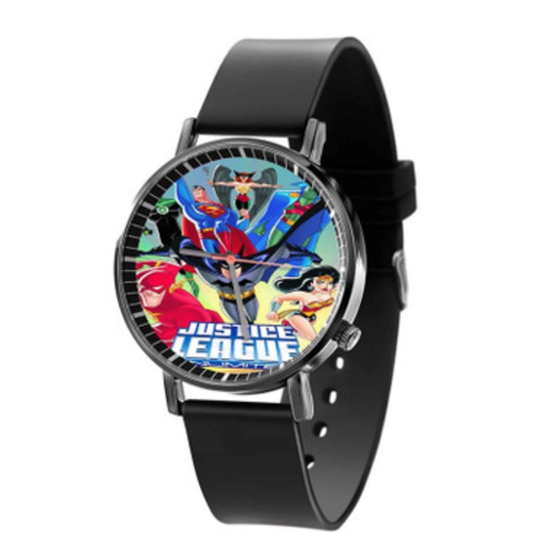 Justice League Unlimited Arts Black Quartz Watch Unisex With Premium Gift Box