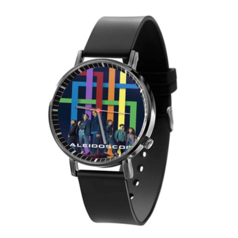 Kaleidoscope Black Quartz Watch With Premium Gift Box for Unisex