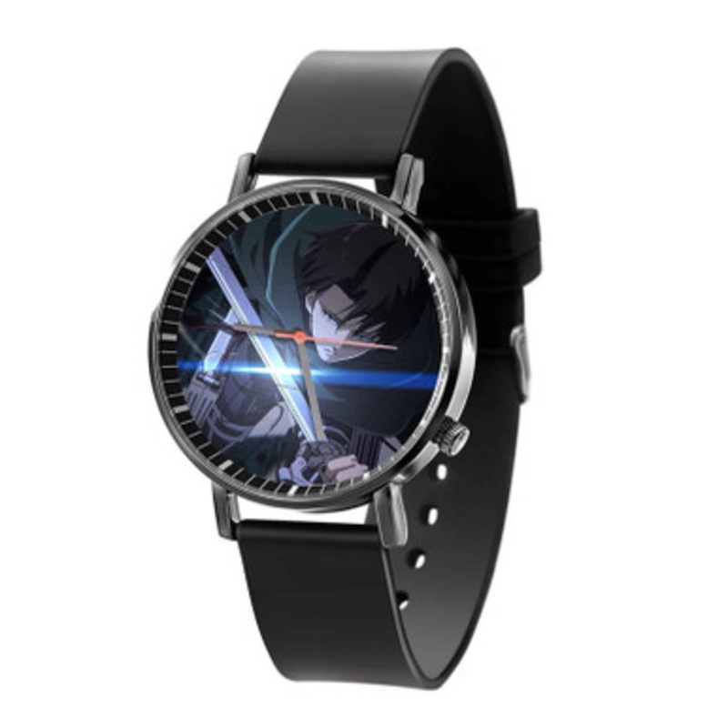 Levi Ackerman Attack on Titan Black Quartz Watch With Premium Gift Box for Unisex