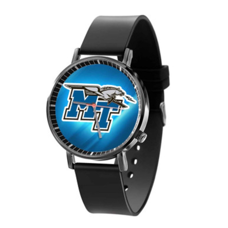 Middle Tennessee Blue Raiders Black Quartz Watch Unisex With Premium Gift Box