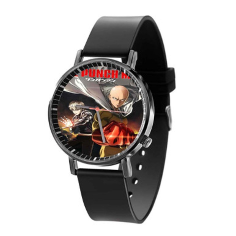 One Punch Man Saitama and Genos Art Black Quartz Watch Unisex With Premium Gift Box
