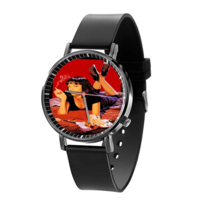 Pulp Fiction Print Black Quartz Watch Unisex With Premium Gift Box