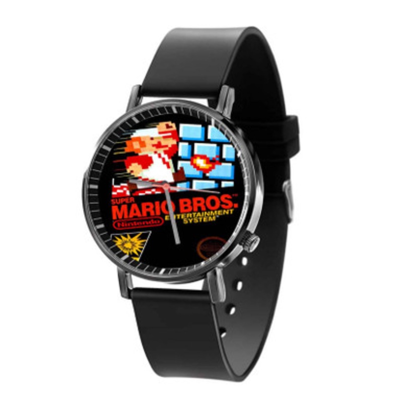 Super Mario Bros Nintendo Black Quartz Watch Unisex With Premium Gift Box