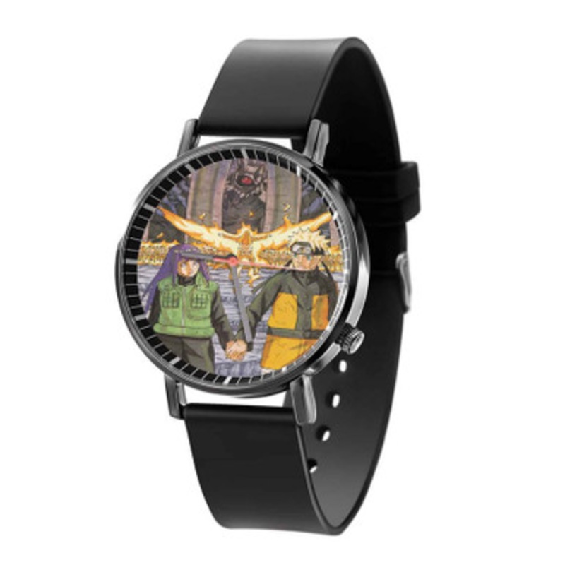 Uzumaki Naruto and Hinata Hyuga Love Black Quartz Watch Unisex With Premium Gift Box