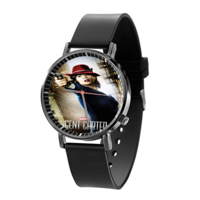 Agent Carter Black Quartz Watch Unisex With Premium Gift Box