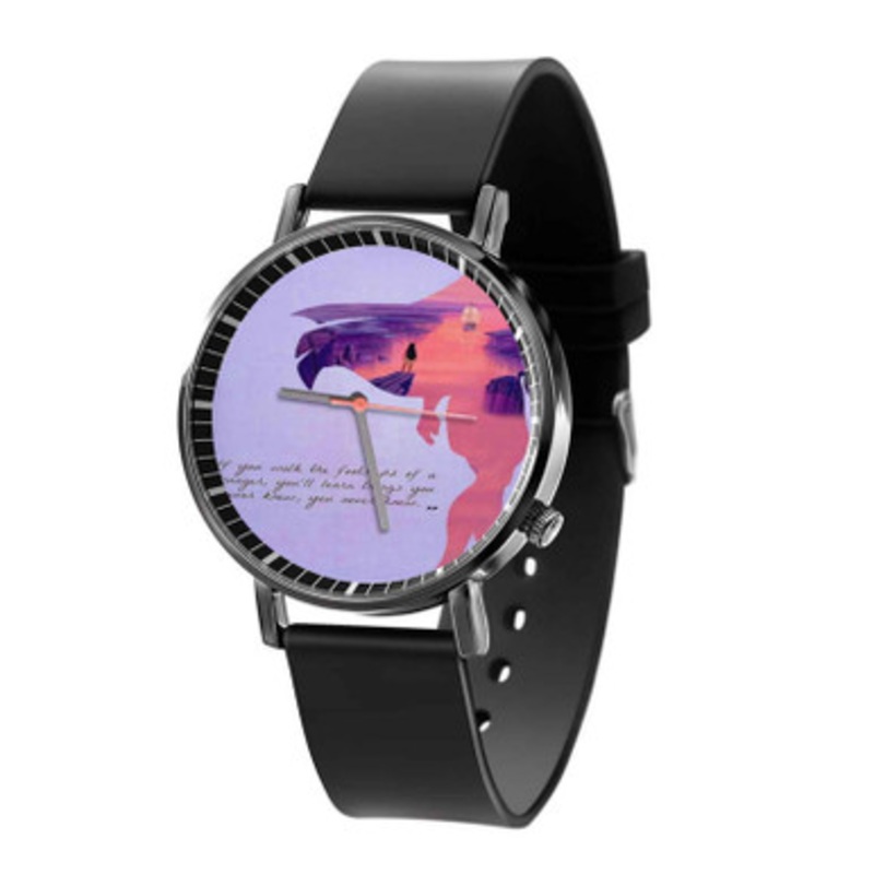 Disney Pocahontas and Prince Cliff Quotes Black Quartz Watch Unisex With Premium Gift Box