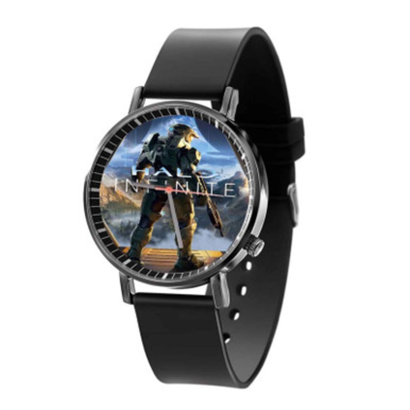 Halo Infinite Game Black Quartz Watch Unisex With Premium Gift Box